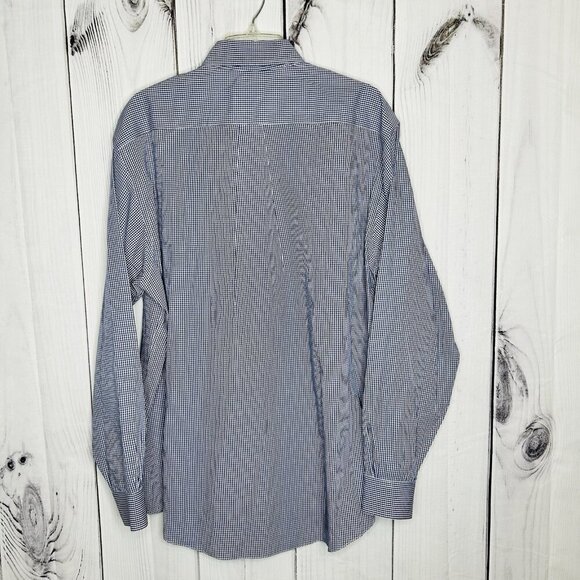Brooks Brothers Madison Blue Gingham Supima Cotton Non-Iron Long-Sleeve Men's L - Picture 5 of 7